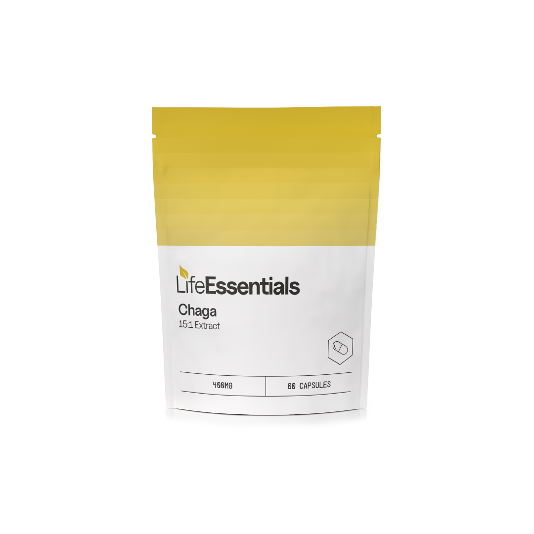 Chaga Mushroom (15:1 Extract) Capsules | Life Essentials | CBDShopy