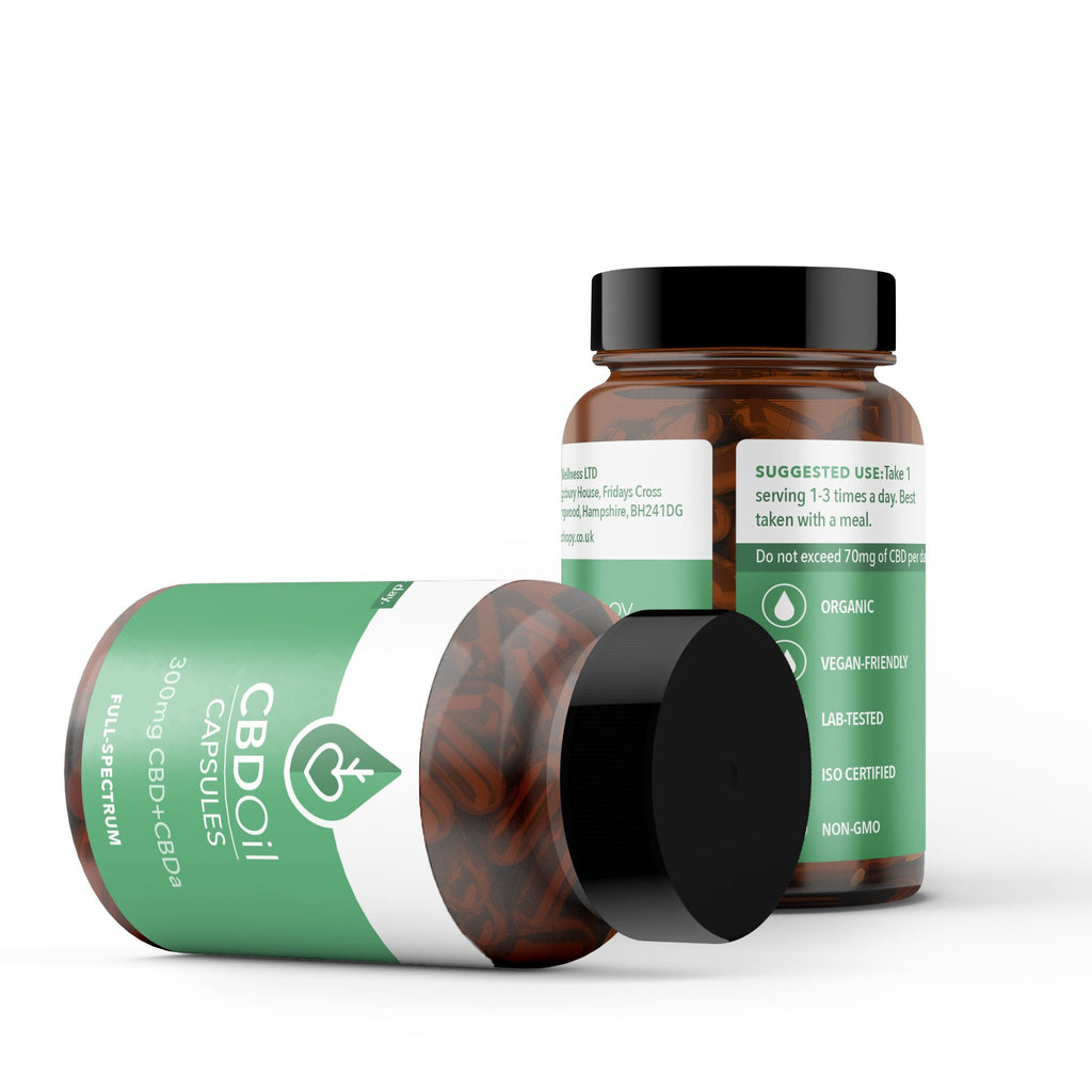 CBD Oil Capsules 300mg CBD+CBDa Full-Spectrum Suggested Use- CBD Shopy