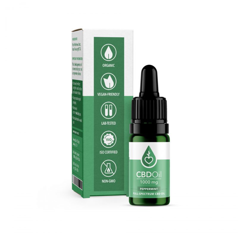 Full Spectrum CBD Oil (1000mg) | Available in Peppermint | Organic | Vegan-Friendly | Lab-Tested | ISO-Certified | Non-GMO | CBD SHOPY