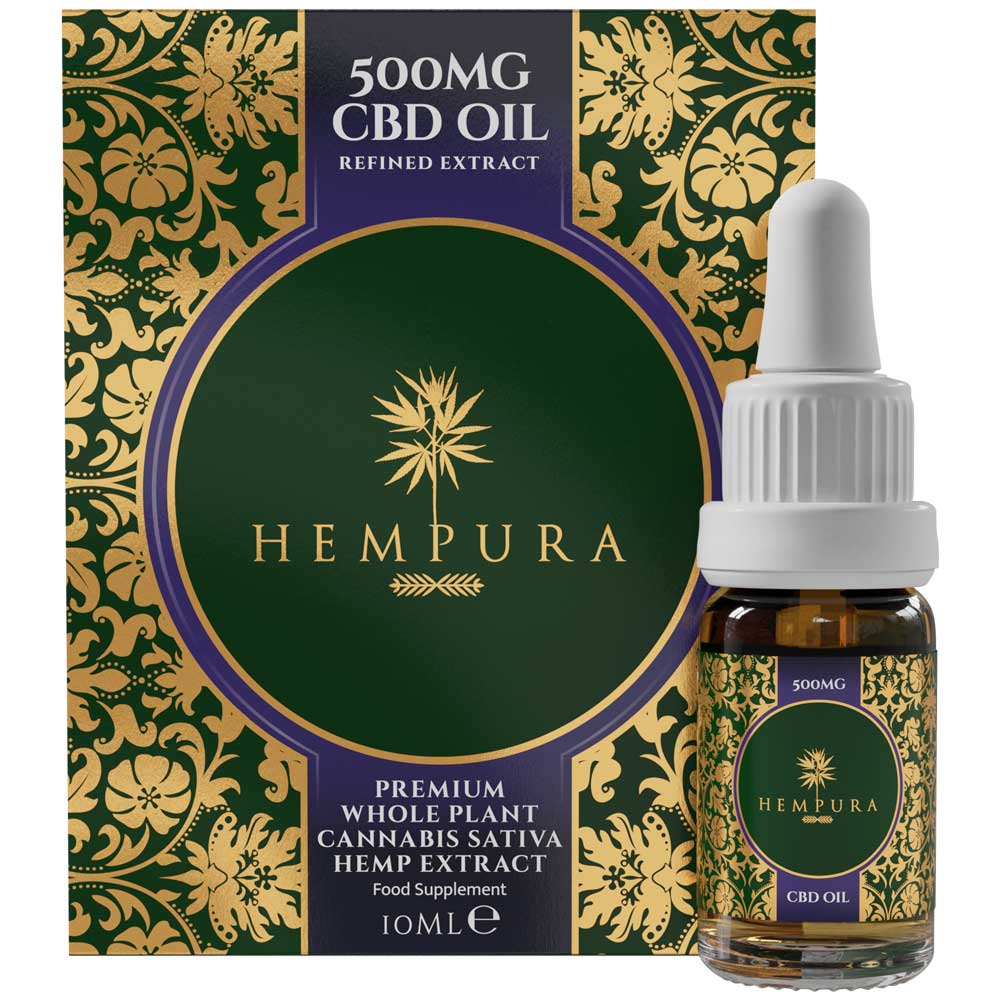 Hempura 500mg CBD Oil Refined Extract Premium Whole Plant Cannabis Sativa Hemp Extract Food Supplement 10ml | CBD Shopy